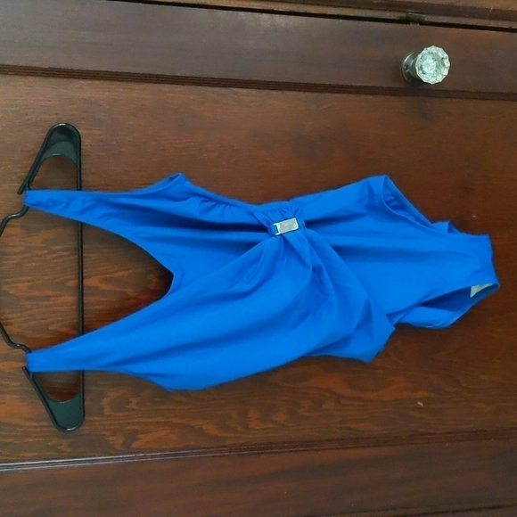 Roxanne Blue Cinch Waist Middle One Piece Swimsuit Size 10/ 34D - Picture 1 of 12